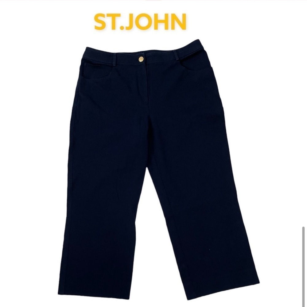 ST. JOHN Blue Cropped Leg Pants Size 10
